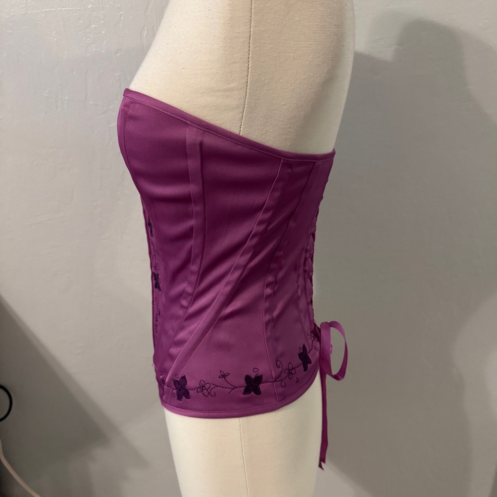 Vintage Y2K Charlotte Russe Purple Floral Corset - Picture 6 of 9